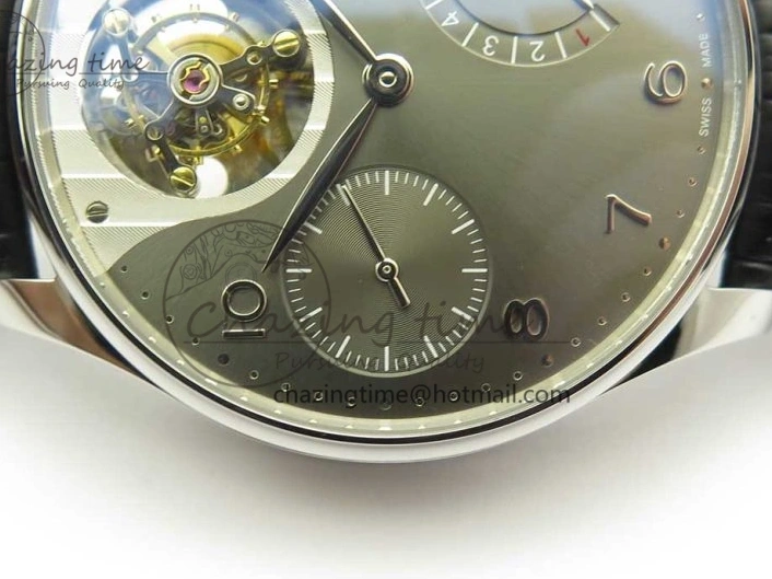 MIROTIME 0106 Portuguese Tourbillon IW5046 SS ZF Best Edition Gray Dial on Black Leather Strap SunProtective 7147